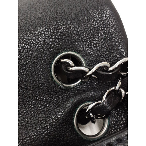 Chanel Diamond Stitch Double Chain Shoulder Bag Black - Picture 8 of 9